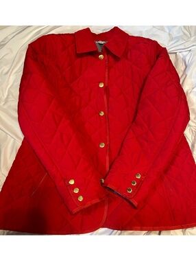 Crown & Ivy Women’s XL Red Quilted Jacket Gingham Lined